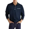Men's Casual Lapel Patch Pocket Long Sleeve Polo Shirt 34868691M sold by Manly