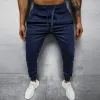 Men's Casual Solid Color Elastic Waist Loose Sports Pants 12510361M sold by Manly
