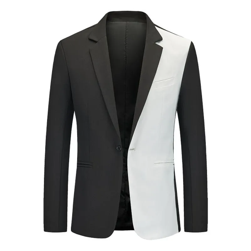 Men's Color Block Notch Lapel One Button Blazer 82653633Z sold by Manly