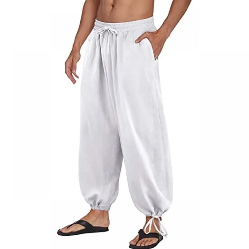 Men's Solid Drawstring Elastic Waist Loose Casual Trousers 90124193Z sold by Manly product image thumbnail 4