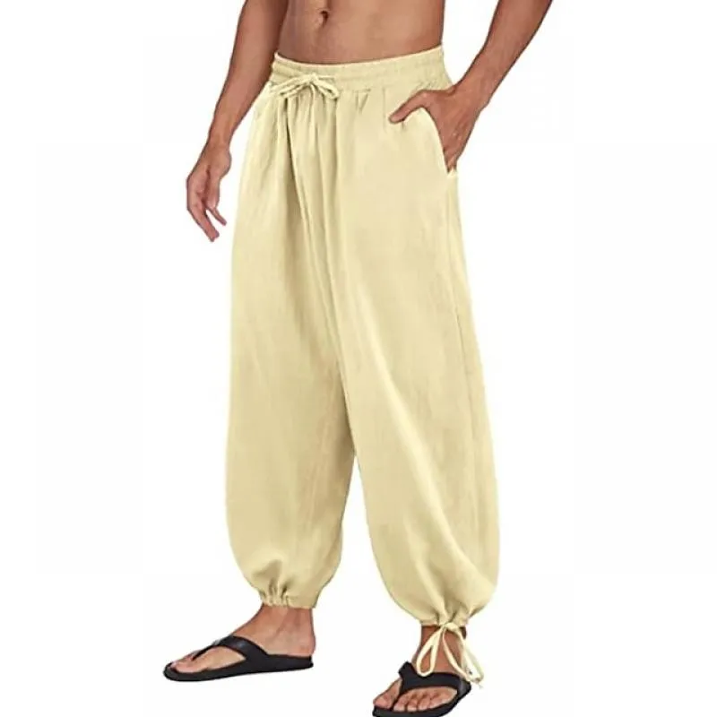 Men's Solid Drawstring Elastic Waist Loose Casual Trousers 90124193Z sold by Manly product image thumbnail 2
