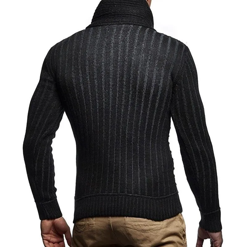 Men's Leather Button Turtleneck Knit Pullover Sweater 92872759X sold by Manly product image thumbnail 5