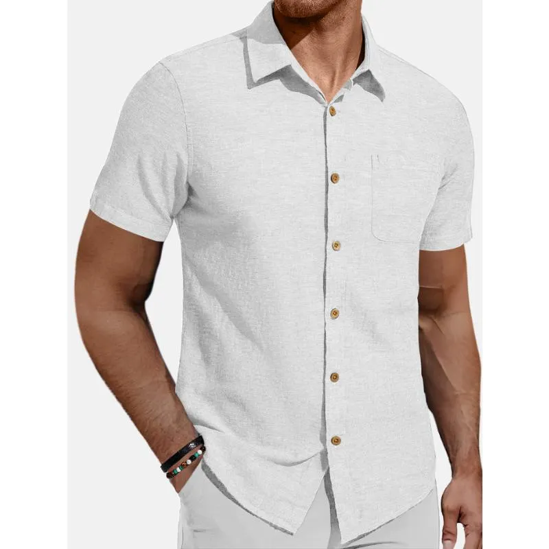 Men's Casual Solid Color Short-Sleeved Shirt 78902779Y sold by Manly product image thumbnail 5