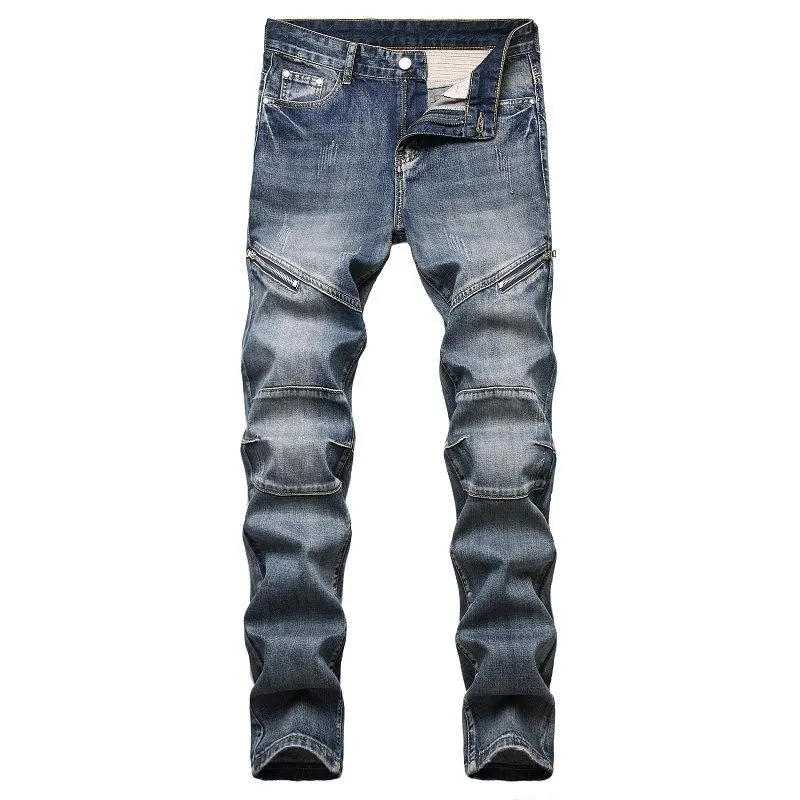 Men's Fashion Distressed Zip Decor Slim Jeans 87878604Z sold by Manly product image thumbnail 3