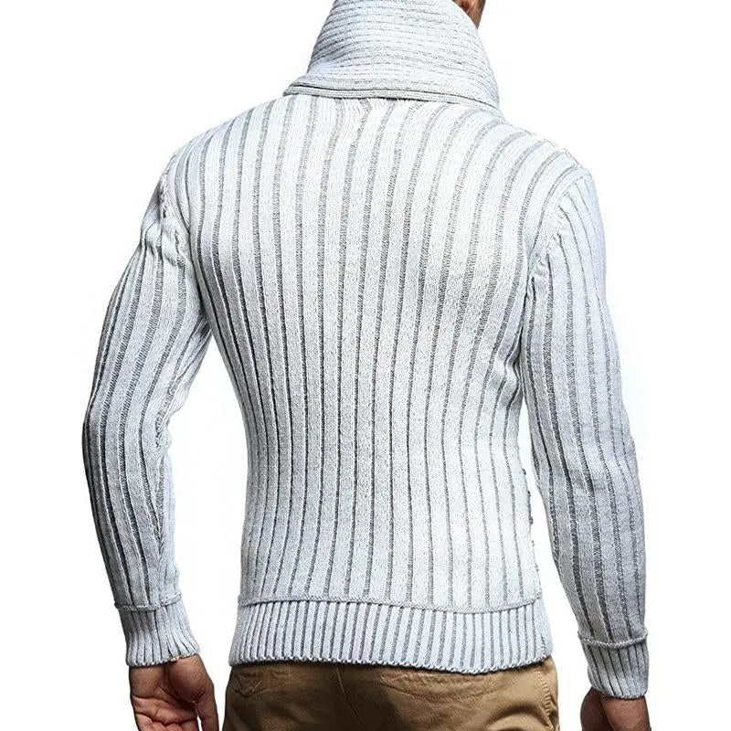 Men's Leather Button Turtleneck Knit Pullover Sweater 92872759X sold by Manly product image thumbnail 4