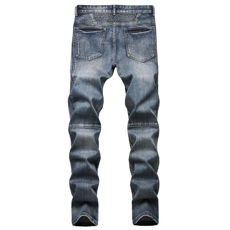 Men's Fashion Distressed Zip Decor Slim Jeans 87878604Z sold by Manly product image thumbnail 4