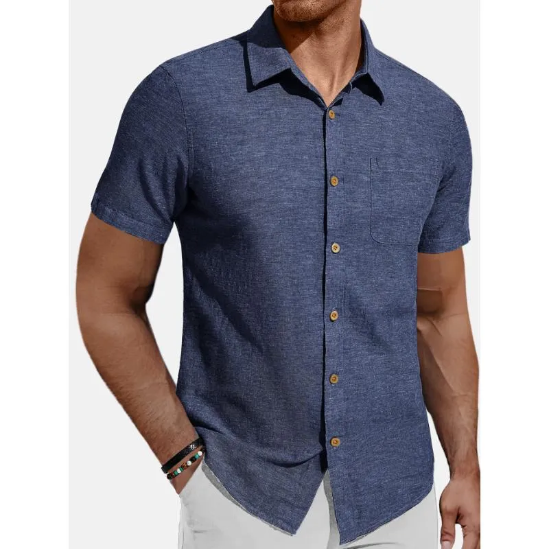 Men's Casual Solid Color Short-Sleeved Shirt 78902779Y sold by Manly product image thumbnail 4