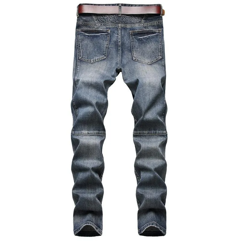 Men's Fashion Distressed Zip Decor Slim Jeans 87878604Z sold by Manly product image thumbnail 2