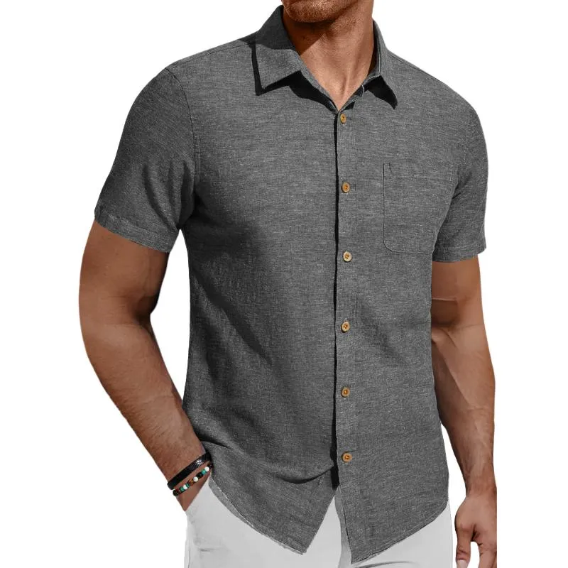 Men's Casual Solid Color Short-Sleeved Shirt 78902779Y sold by Manly