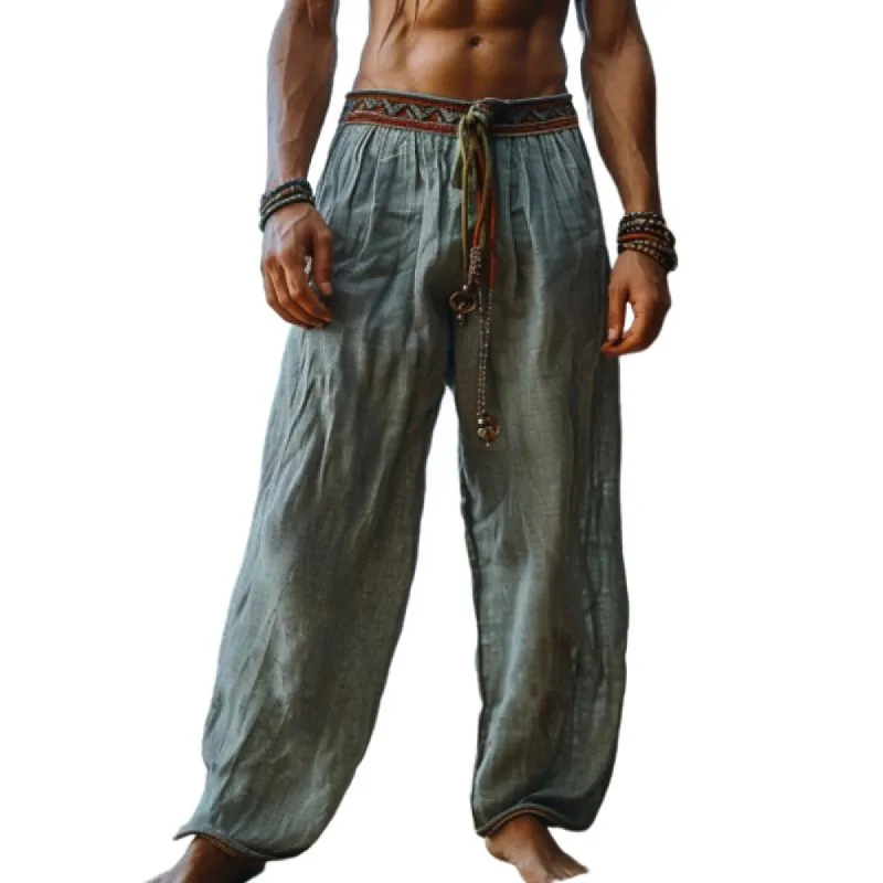 Men's Vintage Loose Cotton and Linen Pants 47467644Y sold by Manly