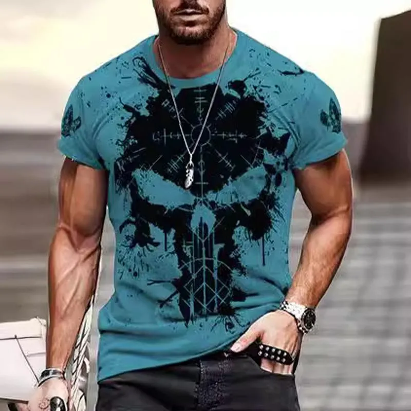 Men's Casual Digital Printed Round Neck Short Sleeve T-Shirt 02526752M sold by Manly product image thumbnail 2