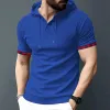 Men's Plaid Stitching Solid Short Sleeve Casual Hoodie 96146987Z sold by Manly