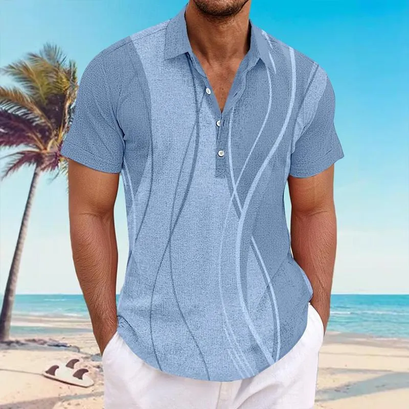 Men's Printed Lapel Short Sleeve Casual Shirt 62090042Z sold by Manly product image thumbnail 2