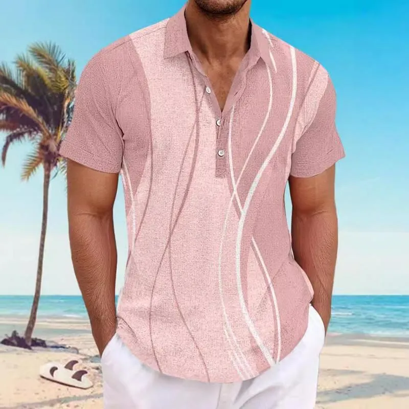 Men's Printed Lapel Short Sleeve Casual Shirt 62090042Z sold by Manly product image thumbnail 4