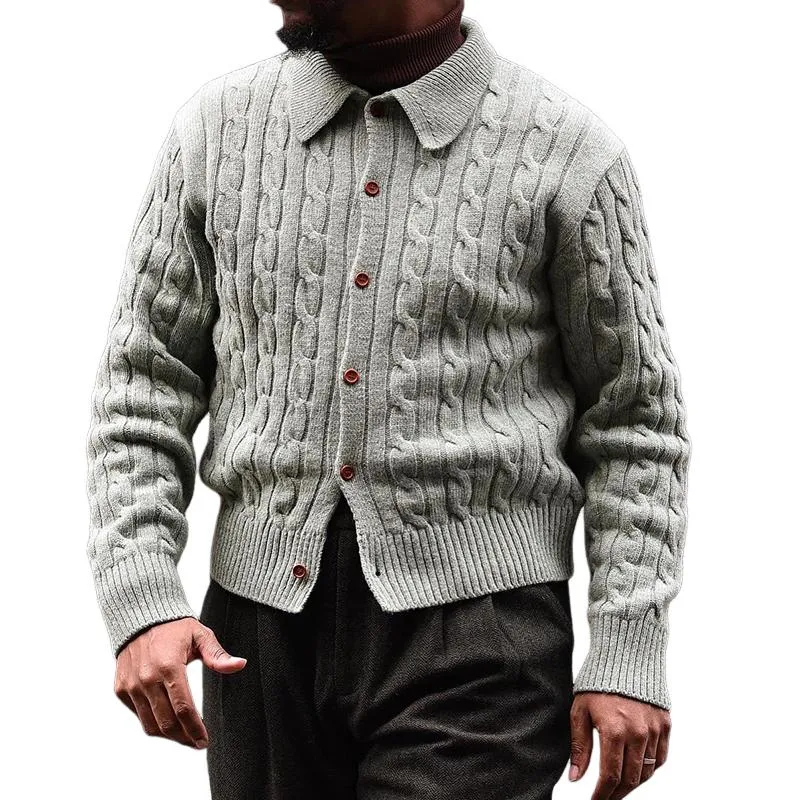 Men's Vintage Jacquard Knit Single Breasted Knit Cardigan 83915336X sold by Manly