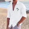 Men's Print Lapel Long Sleeve Loose Casual Shirt 22208373Z sold by Manly