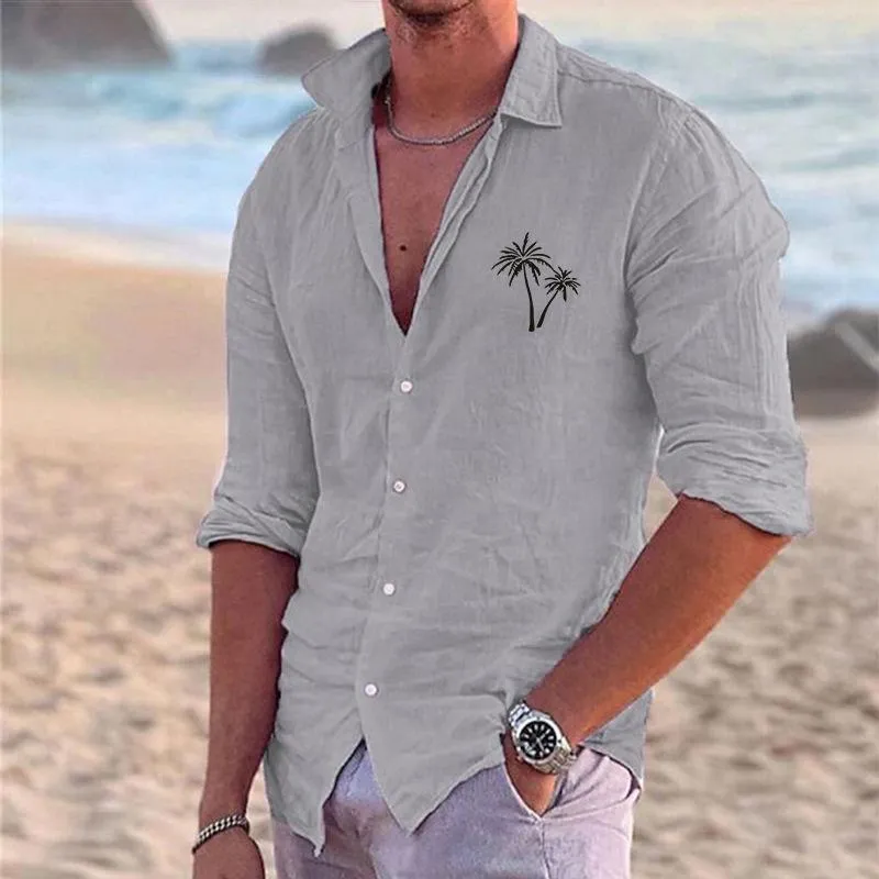 Men's Print Lapel Long Sleeve Loose Casual Shirt 22208373Z sold by Manly product image thumbnail 3