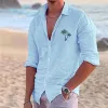 Men's Print Lapel Long Sleeve Loose Casual Shirt 22208373Z sold by Manly