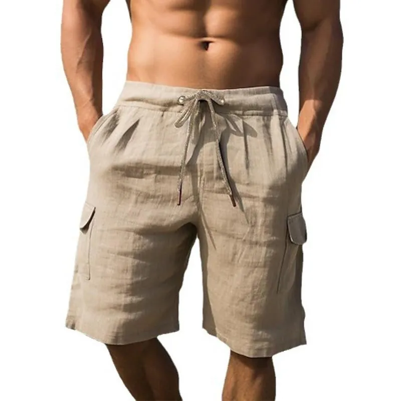 Men's Casual Cottom Blended Multi-Pocket Elastic Waist Cargo Shorts 62959237M sold by Manly