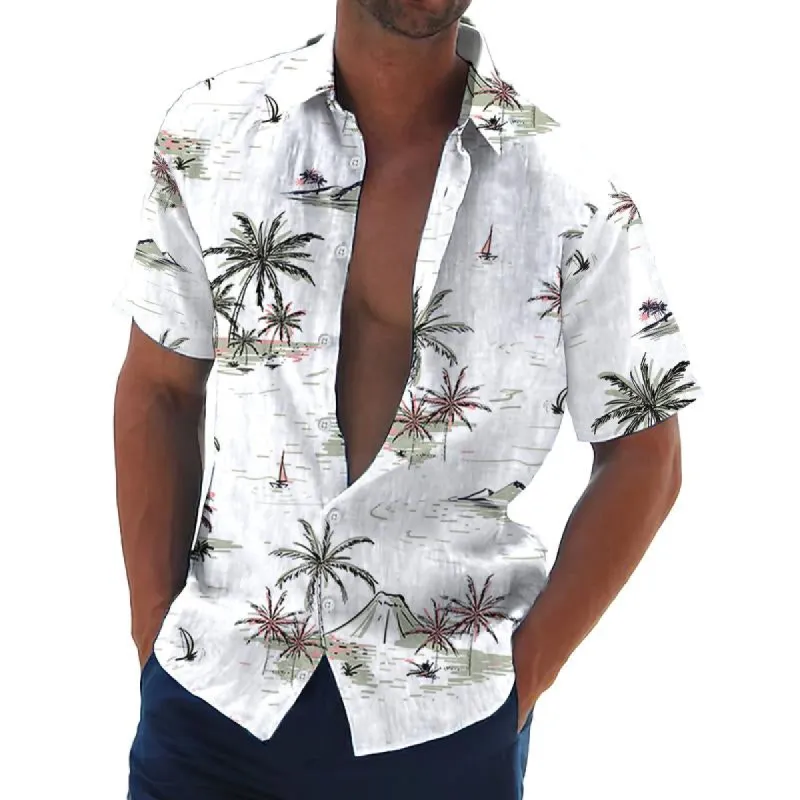 Men's Printed Hawaiian Lapel Short Sleeve Shirt 68266192X sold by Manly