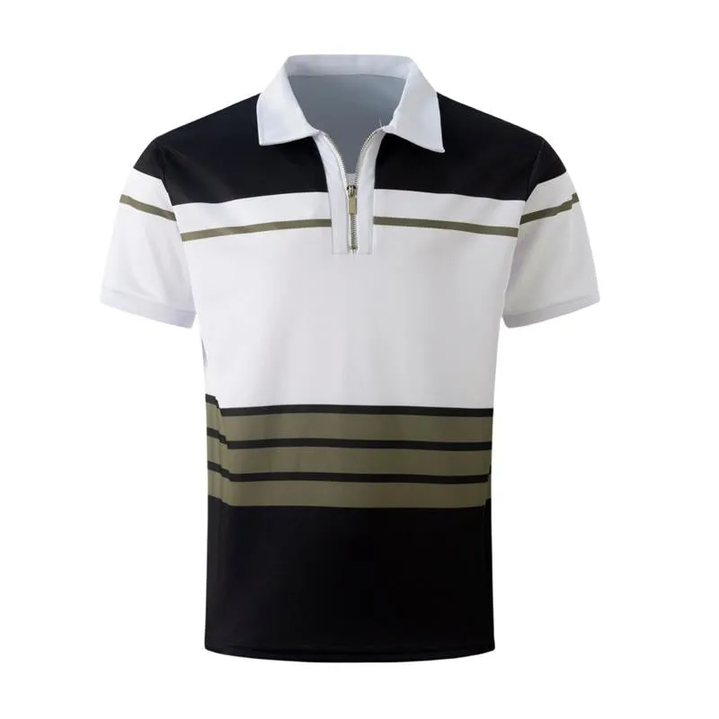 Men's Casual Striped Printed Short-Sleeved Polo Shirt 07251209Y sold by Manly product image thumbnail 3