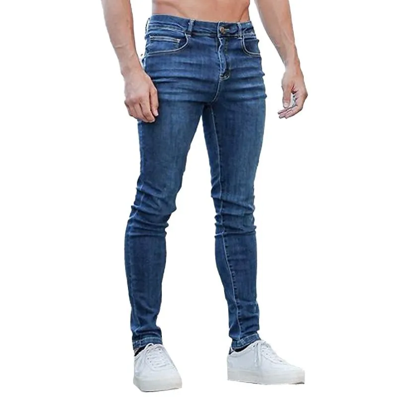 Men's Casual Solid Color Straight Leg Stretch Jeans 01445525Y sold by Manly