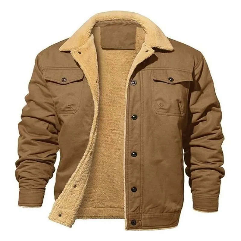 Men's Fleece Lapel Solid Pocket Jacket 18343005Z sold by Manly product image thumbnail 5