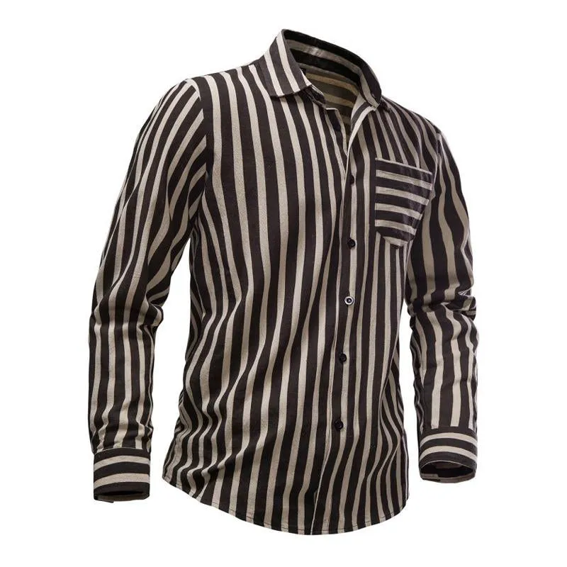 Men's Striped Print Casual Long Sleeve Shirt 49018562X sold by Manly product image thumbnail 4