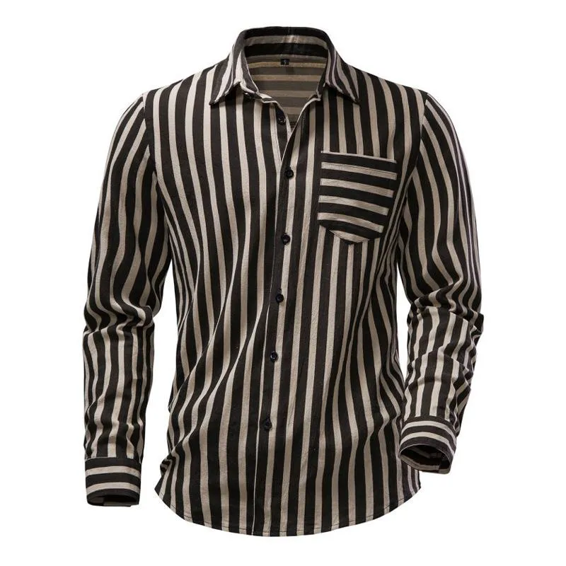 Men's Striped Print Casual Long Sleeve Shirt 49018562X sold by Manly
