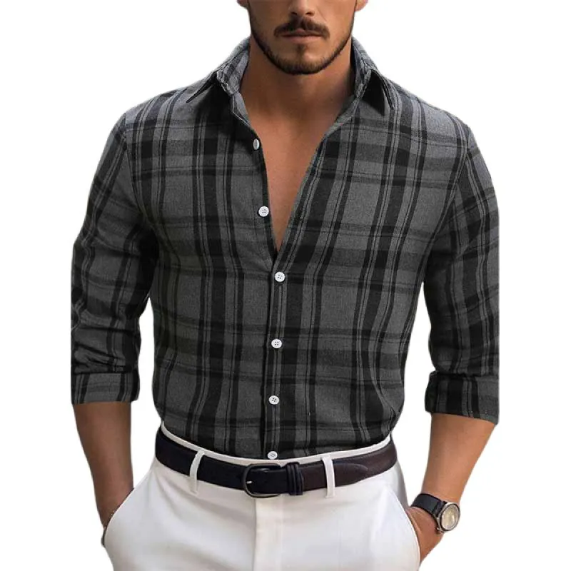 Men's Brushed Flannel Plaid Long Sleeve Shirt 53210685X sold by Manly