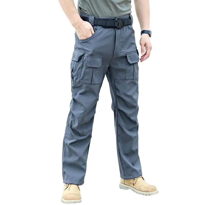 Men's Solid Color Outdoor Multi-Pocket Tactical Cargo Pants 86552797X sold by Manly product image thumbnail 2