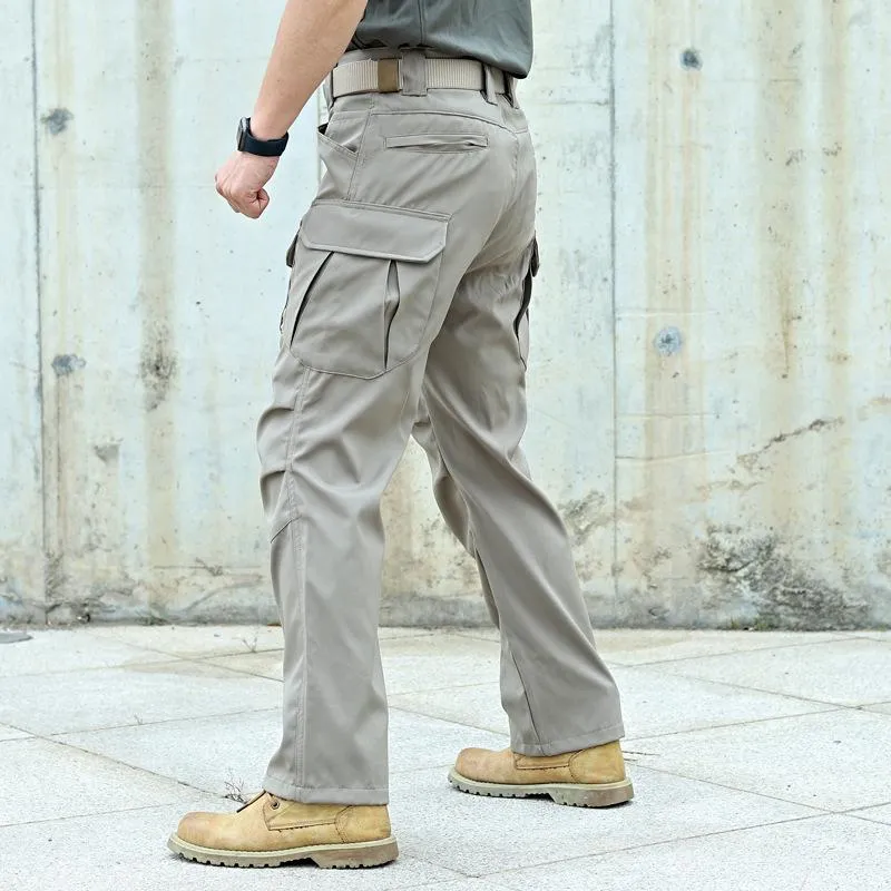 Men's Solid Color Outdoor Multi-Pocket Tactical Cargo Pants 86552797X sold by Manly product image thumbnail 4