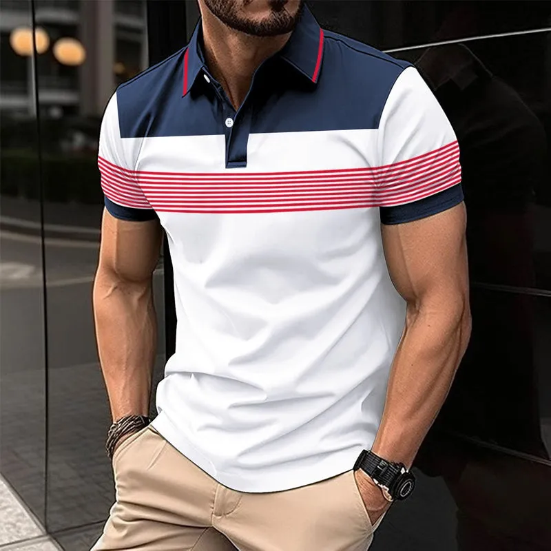 Men's Casual Striped Short Sleeve Polo Shirt 23976660Y sold by Manly product image thumbnail 4