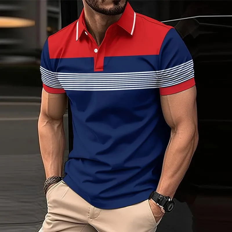 Men's Casual Striped Short Sleeve Polo Shirt 23976660Y sold by Manly product image thumbnail 2