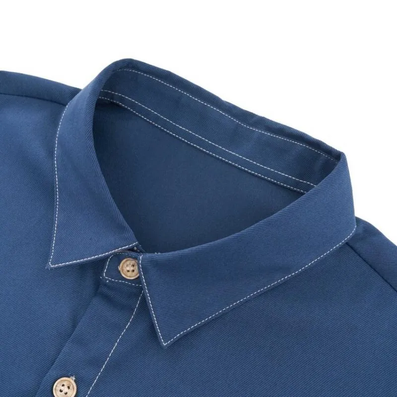 Men's Casual Lapel Double Pocket Slim Fit Long Sleeve Shirt 78868161M sold by Manly product image thumbnail 4