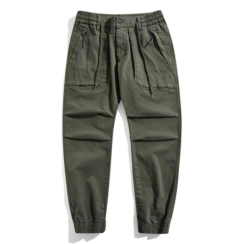 Men's Casual Washed Solid Color Loose Cargo Pants 13729394M sold by Manly