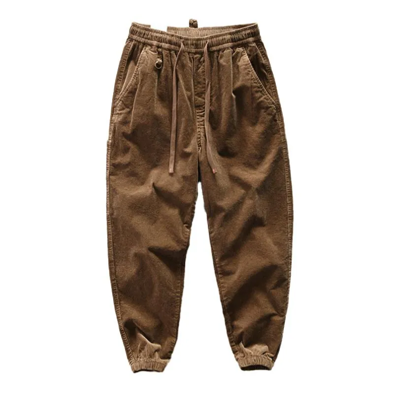 Men's Vintage Corduroy Loose Loose Elastic Waist Pants 88615359M sold by Manly
