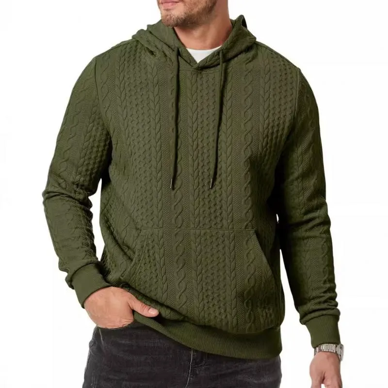 Men's Casual 3D Jacquard Loose Kangaroo Pocket Sports Hoodie 44578783M sold by Manly