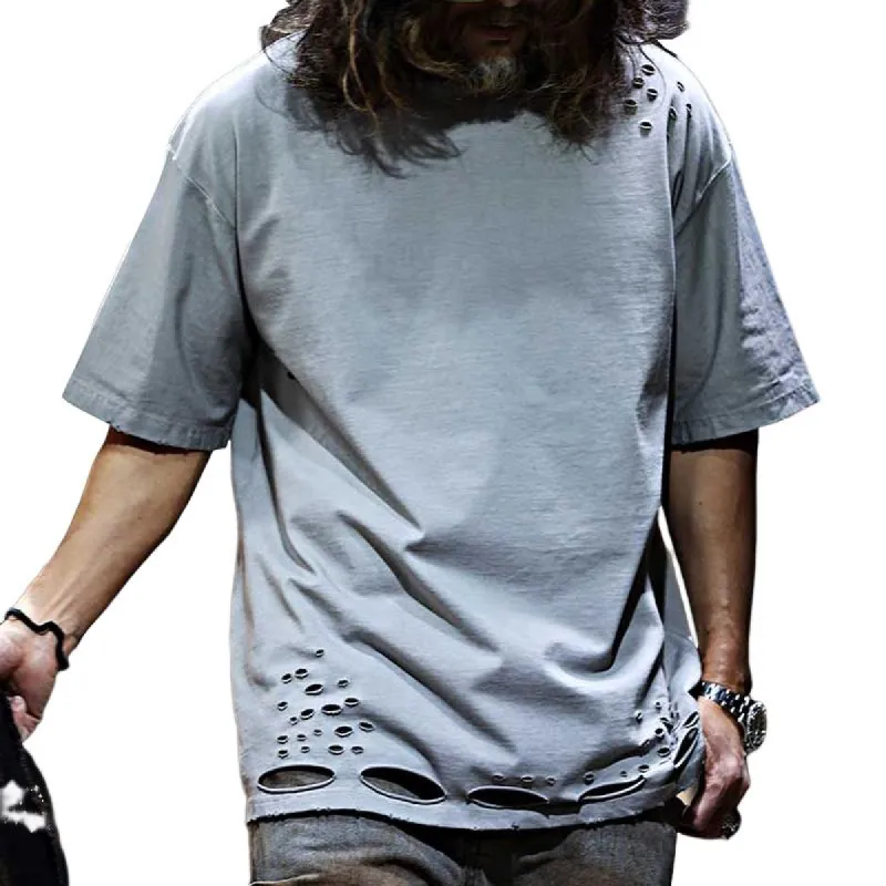 Men's Retro Distressed Short Sleeve T-Shirt 95336496TO sold by Manly