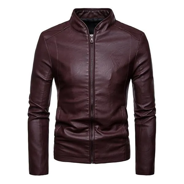 Men's Casual Biker Baseball Collar Leather Jacket 76940403M sold by Manly product image thumbnail 3