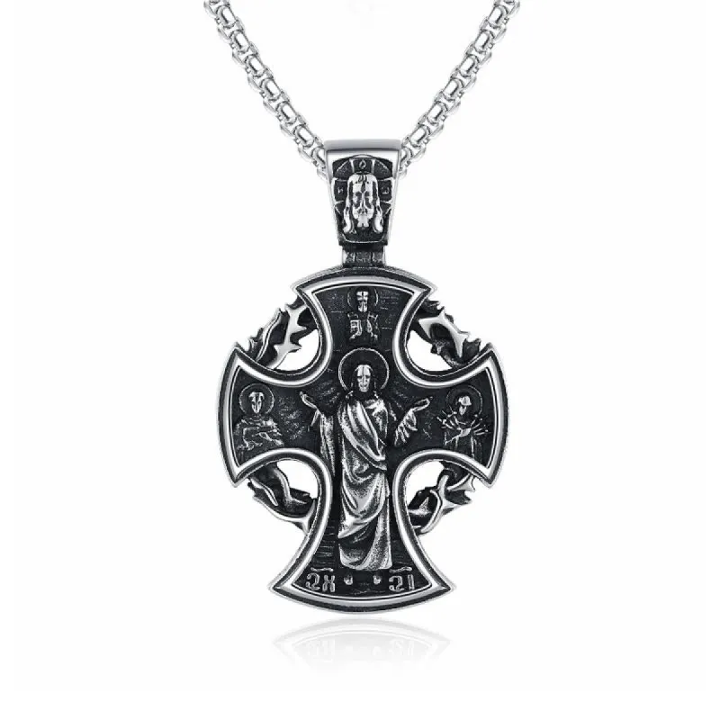 Vintage Casual Viking Warrior Cross Necklace 12195026TO sold by Manly