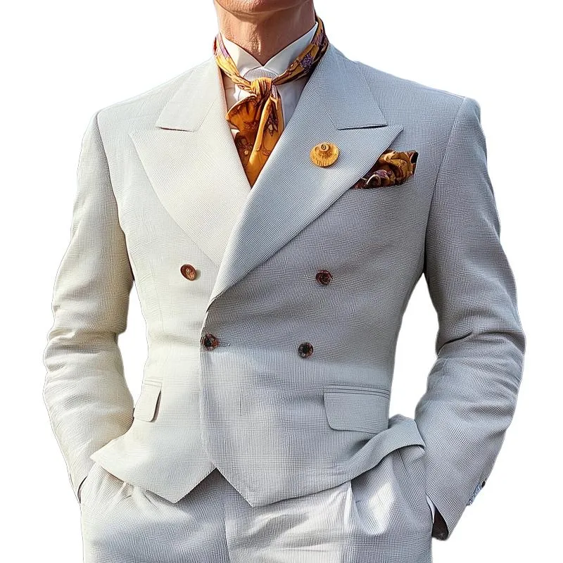 Men's Vintage Peak Lapel Double Breasted Slim Blazer 43832004Z sold by Manly