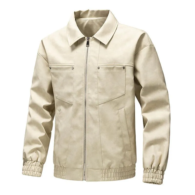 Men's Biker Lapel Zip-Up Jacket 18869924X sold by Manly product image thumbnail 3