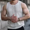 Men's Casual Hollow Sleeveless Slim Knitted Tank Top 56539678M sold by Manly