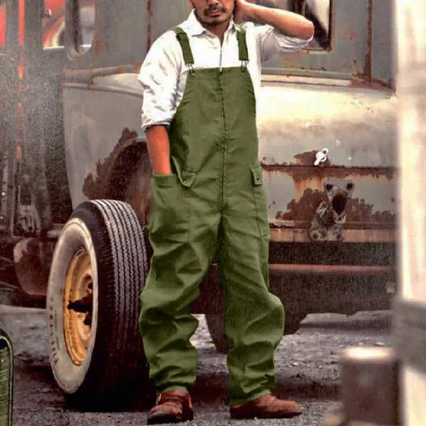 Men's Retro Loose Casual Workwear Jumpsuits Overall 65185253M sold by Manly product image thumbnail 2