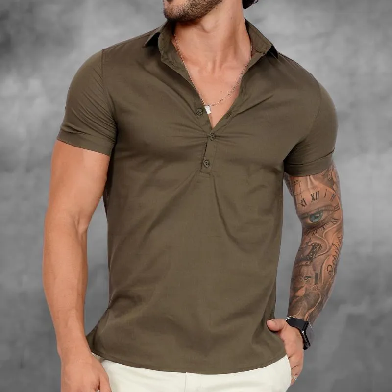 Men's Casual Retro Lapel Short Sleeve Shirt 77185908TO sold by Manly product image thumbnail 2