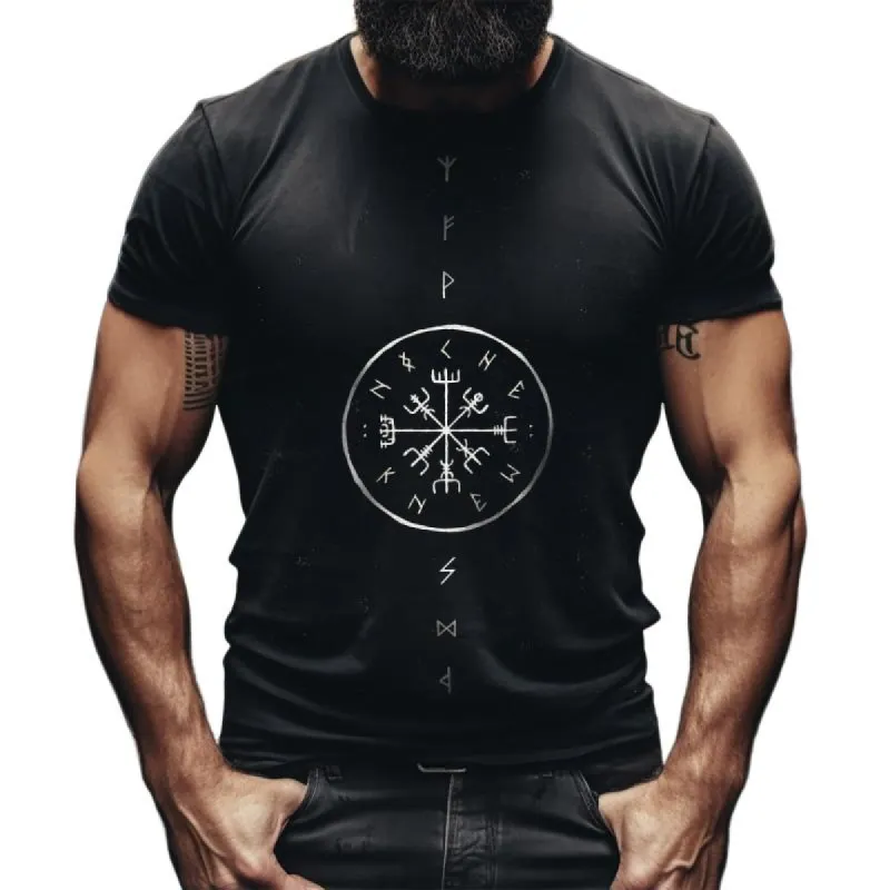 Men's Solid Color Viking Mythology Short Sleeve T-Shirt 44859355TO sold by Manly