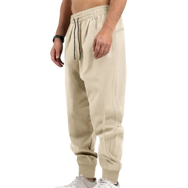 Men's Solid Drawstring Elastic Waist Loose Sports Pants 80039918Z sold by Manly
