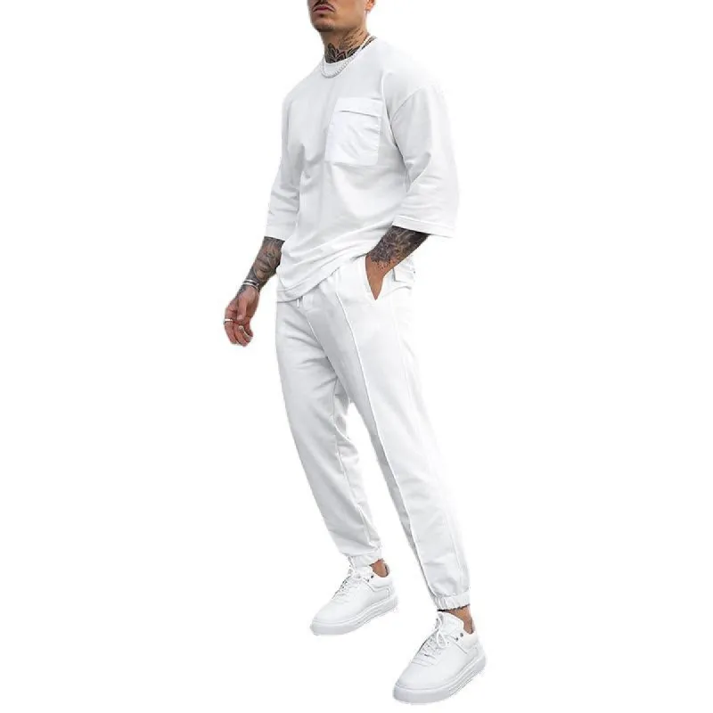 Men Casual Solid Color Long Sleeves Pants Set 34724014Y sold by Manly