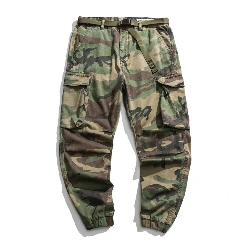 Men's Loose Camouflage Multi-pocket Cargo Pants 77371304Z sold by Manly